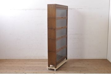 イギリスアンティーク　オーク材　落ち着いた色合いがクラシカルなお部屋に馴染みやすいスタッキングブックケース(本箱、収納棚、戸棚、キャビネット、飾り棚、陳列棚、英国)(R-069794)