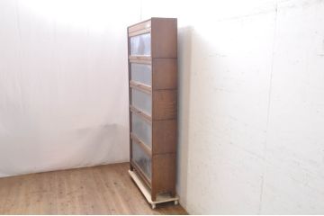 イギリスアンティーク　オーク材　落ち着いた色合いがクラシカルなお部屋に馴染みやすいスタッキングブックケース(本箱、収納棚、戸棚、キャビネット、飾り棚、陳列棚、英国)(R-069794)