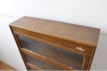 イギリスアンティーク　オーク材　落ち着いた色合いがクラシカルなお部屋に馴染みやすいスタッキングブックケース(本箱、収納棚、戸棚、キャビネット、飾り棚、陳列棚、英国)(R-069794)
