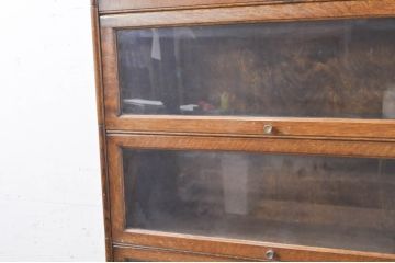 イギリスアンティーク　オーク材　落ち着いた色合いがクラシカルなお部屋に馴染みやすいスタッキングブックケース(本箱、収納棚、戸棚、キャビネット、飾り棚、陳列棚、英国)(R-069794)
