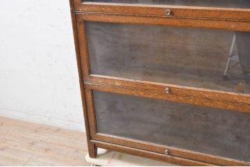 イギリスアンティーク　オーク材　落ち着いた色合いがクラシカルなお部屋に馴染みやすいスタッキングブックケース(本箱、収納棚、戸棚、キャビネット、飾り棚、陳列棚、英国)(R-069794)