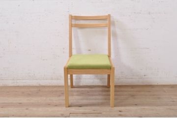 中古　短期展示品　美品　ヤクモ家具製作所　オーク材　シンプルチェア(SC40RO)　クッションタイプ　ナチュラルな風合いが優しい印象のチェア3脚セット(ダイニングチェア、椅子、イス)(定価3脚で約10万5千円)(R-069795)