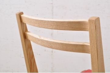 中古　短期展示品　美品　ヤクモ家具製作所　オーク材　シンプルチェア(SC40RO)　クッションタイプ　ナチュラルな風合いが優しい印象のチェア4脚セット(ダイニングチェア、椅子、イス、バラ売り可能)(定価4脚で約14万円)(R-069798)