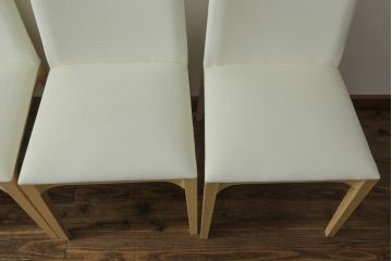 中古　短期展示品　Cassinaixc.(カッシーナイクスシー)　IXC. R&D(イクスシー.R&D)　LINE(ライン)　ウルトラスエード(ULTRASUEDE)　Eランク　シンプルですっきりとした佇まいが魅力のダイニングチェア6脚セット(椅子、イス、アームレスチェア、店舗什器)(定価6脚で約46万2千円)(R-069800)