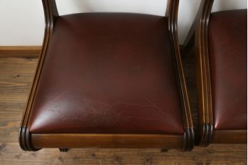 中古　スペイン製　バロッサバレンティ(VARO,S.A. VALENTI)　緩やかな曲線を描くデザインが美しいダイニングチェア4脚セット(椅子、イス)(定価4脚で約60万円)(R-069801)