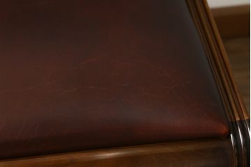 中古　スペイン製　バロッサバレンティ(VARO,S.A. VALENTI)　緩やかな曲線を描くデザインが美しいダイニングチェア4脚セット(椅子、イス)(定価4脚で約60万円)(R-069801)