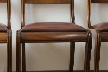 中古　スペイン製　バロッサバレンティ(VARO,S.A. VALENTI)　緩やかな曲線を描くデザインが美しいダイニングチェア4脚セット(椅子、イス)(定価4脚で約60万円)(R-069801)