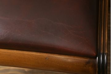 中古　スペイン製　バロッサバレンティ(VARO,S.A. VALENTI)　緩やかな曲線を描くデザインが美しいダイニングチェア2脚セット(椅子、イス)(定価2脚で約30万円)(R-069802)