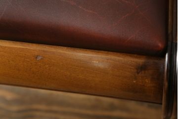 中古　スペイン製　バロッサバレンティ(VARO,S.A. VALENTI)　緩やかな曲線を描くデザインが美しいダイニングチェア2脚セット(椅子、イス)(定価2脚で約30万円)(R-069802)
