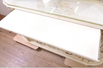 中古　イタリア高級家具　Mario Colciago&Figli(マリオ・コルチャゴ)　ロココ調　空間を華やかに彩るミラー付きサイドボード(ドレッシングチェスト、サイドチェスト、ドレッサー、キャビネット、鏡台、引き出し)(定価約200万円)(R-069804)