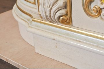 中古　イタリア高級家具　Mario Colciago&Figli(マリオ・コルチャゴ)　ロココ調　空間を華やかに彩るミラー付きサイドボード(ドレッシングチェスト、サイドチェスト、ドレッサー、キャビネット、鏡台、引き出し)(定価約200万円)(R-069804)
