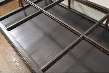 和製アンティーク　大正ロマン　懐かしい雰囲気漂う古い雑貨屋の上開きガラスケース(ショーケース、ディスプレイケース、キャビネット、陳列棚、店舗什器、コレクションケース)(R-069805)