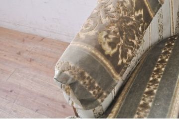 中古　美品　DREXEL HERITAGE(ドレクセルヘリテイジ)　肘カバー・クッション付き　ゆったりとした寛ぎの空間づくりに取り入れたい1人掛けソファ(一人掛けソファ、1Pソファ、アームソファ、アームチェア、椅子、イス)(R-069808)