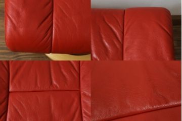 中古　EKORNES(エコーネス)　Reno　レノクラシック　Mサイズ　本革(レザー)　くつろぎの時間におすすめのオットマン付きストレスレスチェア(アームチェア、リクライニングチェア、椅子、一人掛けソファ、1Pソファ、北欧)(定価約47万円)(R-069809)