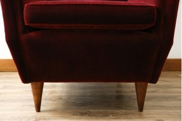 イタリアビンテージ　Lloyd's Antiques(ロイズ・アンティークス)取り扱い　置くだけでも絵になるモダンな1人掛けソファ(アームチェア、サロンチェア、椅子、イス、ヴィンテージ)(定価約40万円)(R-069810)