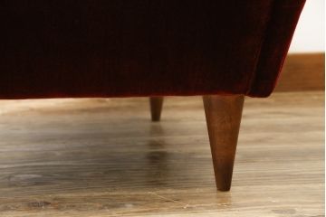 イタリアビンテージ　Lloyd's Antiques(ロイズ・アンティークス)取り扱い　置くだけでも絵になるモダンな1人掛けソファ(アームチェア、サロンチェア、椅子、イス、ヴィンテージ)(定価約40万円)(R-069810)