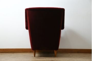 イタリアビンテージ　Lloyd's Antiques(ロイズ・アンティークス)取り扱い　置くだけでも絵になるモダンな1人掛けソファ(アームチェア、サロンチェア、椅子、イス、ヴィンテージ)(定価約40万円)(R-069810)