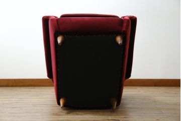 イタリアビンテージ　Lloyd's Antiques(ロイズ・アンティークス)取り扱い　置くだけでも絵になるモダンな1人掛けソファ(アームチェア、サロンチェア、椅子、イス、ヴィンテージ)(定価約40万円)(R-069810)