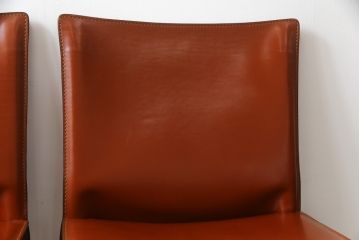 中古　Cassina(カッシーナ)　412　CAB(キャブ)　MARIO BELLINI(マリオベリーニ)　シンプルモダンな空間づくりに活躍するアームレスチェア2脚セット(ダイニングチェア、椅子、イス)(定価2脚で約47万5千円)(R-069823)