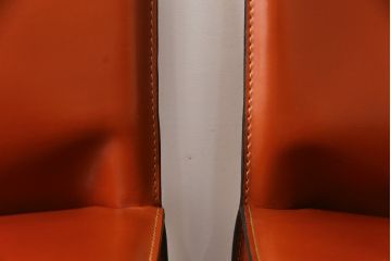 中古　Cassina(カッシーナ)　412　CAB(キャブ)　MARIO BELLINI(マリオベリーニ)　シンプルモダンな空間づくりに活躍するアームレスチェア2脚セット(ダイニングチェア、椅子、イス)(定価2脚で約47万5千円)(R-069823)