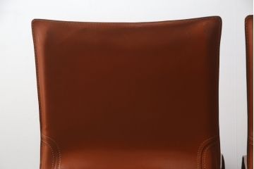 中古　Cassina(カッシーナ)　412　CAB(キャブ)　MARIO BELLINI(マリオベリーニ)　シンプルモダンな空間づくりに活躍するアームレスチェア2脚セット(ダイニングチェア、椅子、イス)(定価2脚で約47万5千円)(R-069823)
