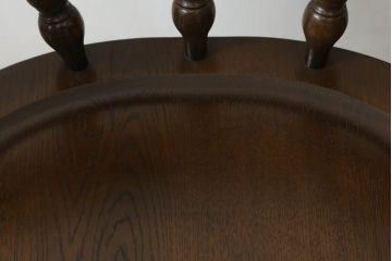 中古　美品　伊勢丹百貨店取り扱い　ナラ材　民芸家具　在宅ワーク用にもオススメのキャスター付き回転チェア(アームチェア、板座チェア、キャプテンチェア、椅子、イス)(R-069824)