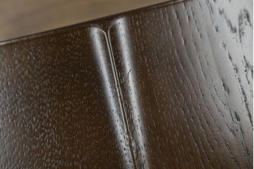 中古　美品　伊勢丹百貨店取り扱い　ナラ材　民芸家具　在宅ワーク用にもオススメのキャスター付き回転チェア(アームチェア、板座チェア、キャプテンチェア、椅子、イス)(R-069824)