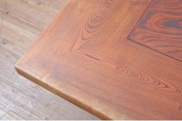 和製ビンテージ　伝統的工芸品認定品　松本民芸家具　総欅(ケヤキ)材　漆塗り　和モダンな空間づくりにおすすめのB型座炉卓(囲炉裏、木製火鉢、座卓、ローテーブル、ヴィンテージ)(定価約85万円)(R-069832)