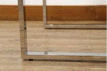 ★I様専用・ご決済用★中古　オーダー製作品　廃番　AIDEC MODERN(アイデックモダン)　ZONE(ゾーン)52G　ステンレス脚とガラストップの組み合わせがクールでおしゃれなローテーブル(センターテーブル、コーヒーテーブル、カフェテーブル、サイドテーブル)(定価約14万5千円)(R-069837)