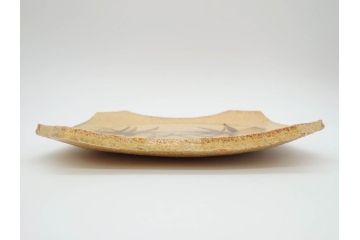 加山又造　限定40部のうち34番　8.6寸　約26cm　上品な和の雰囲気溢れる鉄絵竹文角皿(八寸六分、共箱付き、和食器)(R-069852)