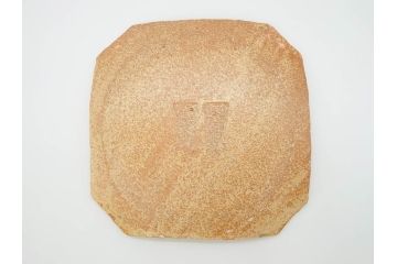 加山又造　限定40部のうち34番　8.6寸　約26cm　上品な和の雰囲気溢れる鉄絵竹文角皿(八寸六分、共箱付き、和食器)(R-069852)