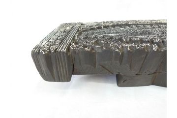 アンティーク　インド　更紗　細やかな彫りが美しい版木3個セット(ウッドスタンプ、木版画)(R-069854)