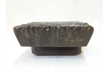アンティーク　インド　更紗　細やかな彫りが美しい版木3個セット(ウッドスタンプ、木版画)(R-069854)