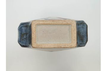特大　河井武一　高さ約29cm　落ち着いた色合いが素敵な花紋扁壷(師.河井寛次郎、共箱付き、壺)(R-069855)