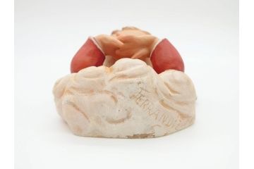 イタリア　ANRI(アンリ)　Juan Ferrandiz(ホアン・フェランディス)　Cherud red　大小　ふわふわした雰囲気が癒される木彫り置物2個セット(ウッドドール、天使)(R-069857)