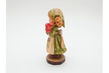 イタリア　ANRI(アンリ)　サラ&ケイ　「Ten roses for you」　牛　干支人形　優しい色合いが素敵な木彫り人形2体(ウシ、SarahKay、置物、ウッドドール)(R-069859)