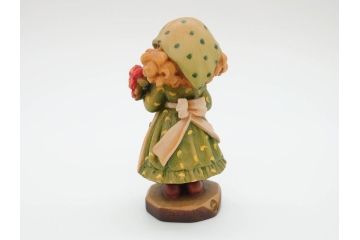 イタリア　ANRI(アンリ)　サラ&ケイ　「Ten roses for you」　牛　干支人形　優しい色合いが素敵な木彫り人形2体(ウシ、SarahKay、置物、ウッドドール)(R-069859)
