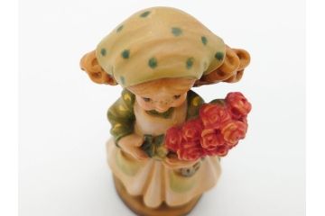 イタリア　ANRI(アンリ)　サラ&ケイ　「Ten roses for you」　牛　干支人形　優しい色合いが素敵な木彫り人形2体(ウシ、SarahKay、置物、ウッドドール)(R-069859)