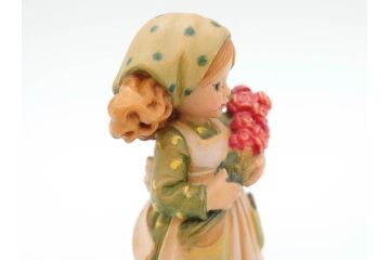 イタリア　ANRI(アンリ)　サラ&ケイ　「Ten roses for you」　牛　干支人形　優しい色合いが素敵な木彫り人形2体(ウシ、SarahKay、置物、ウッドドール)(R-069859)