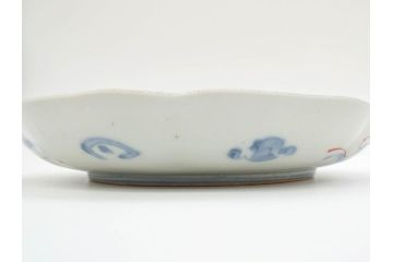 明治期　伊万里焼　錦手　金襴手　染錦　二重角富(角冨)　金彩　色絵　桃図　7.7寸皿　約24cm　煌びやかで豪華な絵付けの中皿2枚セット(深皿、和皿、和食器、七寸七分)(R-069862)