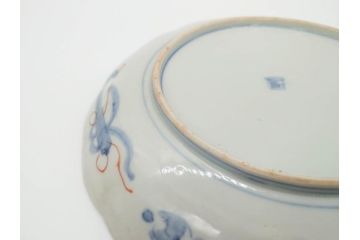 明治期　伊万里焼　錦手　金襴手　染錦　二重角富(角冨)　金彩　色絵　桃図　7.7寸皿　約24cm　煌びやかで豪華な絵付けの中皿2枚セット(深皿、和皿、和食器、七寸七分)(R-069862)