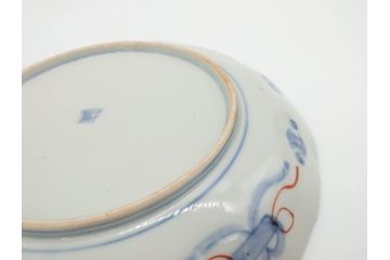 明治期　伊万里焼　錦手　金襴手　染錦　二重角富(角冨)　金彩　色絵　桃図　7.7寸皿　約24cm　煌びやかで豪華な絵付けの中皿2枚セット(深皿、和皿、和食器、七寸七分)(R-069862)
