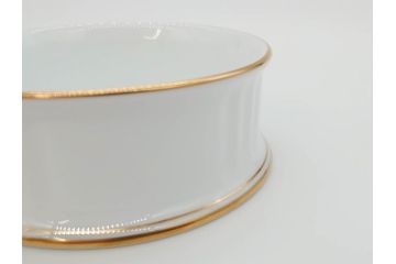 稀少　大倉陶園　瑠璃(台座付き)　色蒔き(ピンク)　飯田深雪コラボ(Miyuki Iida)　ゴールドラインのデザインが目を惹くシュガーポット&花瓶3点セット(ボンボン、菓子器、洋食器、花器、箱付き)(R-069863)
