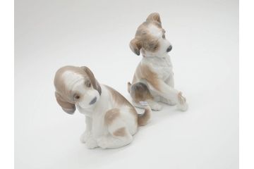 スペイン　リヤドロ　LLADRO　マイフレンド　ニューフレンド　表情豊かで可愛らしいフィギュリン2体(犬、蝶、カタツムリ、陶器人形、置物、オブジェ)(R-069868)