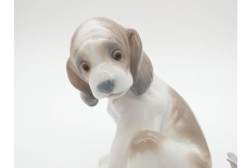 スペイン　リヤドロ　LLADRO　マイフレンド　ニューフレンド　表情豊かで可愛らしいフィギュリン2体(犬、蝶、カタツムリ、陶器人形、置物、オブジェ)(R-069868)