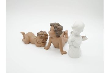 スペイン　リヤドロ　LLADRO　可愛いお祈り　それぞれ違った天使たちが魅力的なフィギュリン3体(エンジェル、陶器人形、置物、オブジェ)(R-069869)