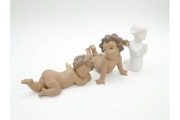 スペイン　リヤドロ　LLADRO　可愛いお祈り　それぞれ違った天使たちが魅力的なフィギュリン3体(エンジェル、陶器人形、置物、オブジェ)(R-069869)