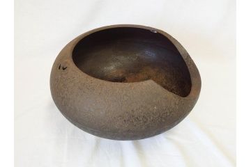 岩手南部　味わい深い雰囲気漂う風炉・乃富・五徳3点セット(茶道具、盛耕堂?、茶器、風炉、釜)(R-069871)