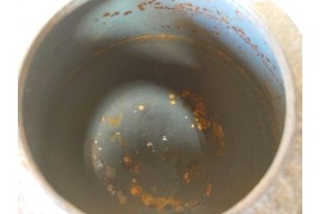 岩手南部　味わい深い雰囲気漂う風炉・乃富・五徳3点セット(茶道具、盛耕堂?、茶器、風炉、釜)(R-069871)