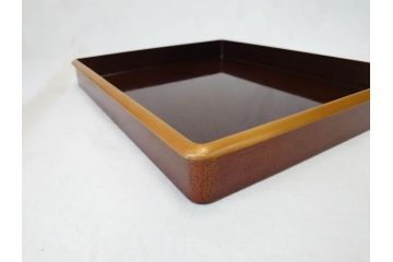 江戸期　時代物　法橋光琳　方祝　木製　鶴菊　螺鈿　金彩　蒔絵　梨子地　優美な鶴が印象的な文箱(書道具、小箱、硯箱、ツル、共箱付き)(R-069894)